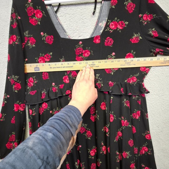 Torrid Dress Womens Plus Size 2X Floral Skater Whimsigoth Vamp Dark Romantic NEW - Picture 10 of 16